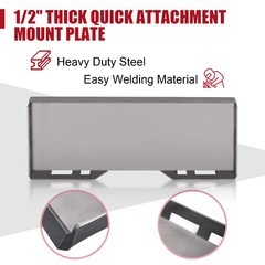 1/2″ thick Skid Steer Mount Plate Adapter Loader Quick Tach Attachment