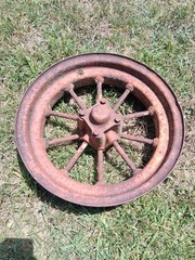 Vintage 1952 Firestone Steel Spoke Wheel Rim Farm Implement Tractor Part