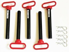5 GOLIATH INDUSTRIAL RED HANDLE 1″ X 8″ TRACTOR HITCH PINS WAGON TRAILER RHP10L