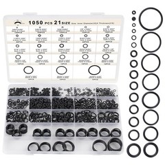 1050pcs O-Ring Kit, 21 Sizes O-Ring Assortment Kit Metric Nitrile Rubber O Rings