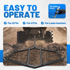 Driveway Drag Tow Behind Drag Harrow 72” Width, Steel Gravel Grader For ATV,UTV