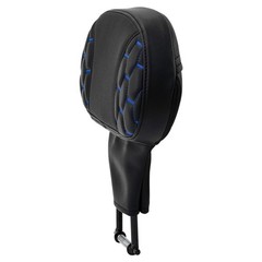 Low Profile Rider Backrest Pad Sissy Bar Hexagon Harley Touring 09-24 Black Blue