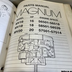 Kohler Magnum Parts-Engines Orig. Service Repair Manual Book 1988-95 Large Size