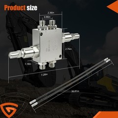 Mini Excavator Valve Kit Fully Assembled M14 Thread 1/4 inch Hydraulic Hose