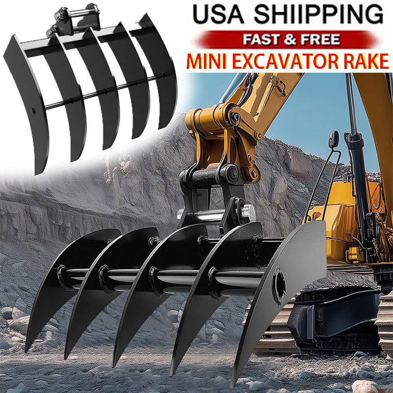 Rake Attachment For Mini Excavator One Ton To 1.5Ton Digger In Stock USA