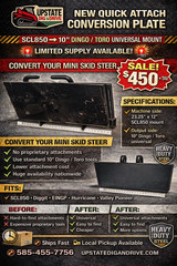Mini SkidSteer Quick-Attach Plate SCL EINGP HURRICANE to Toro/Dingo Universal