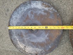3 Vintage Disc Blades 16″ inch, Hole 1-1/2″ Steampunk Industrial Farm Implement