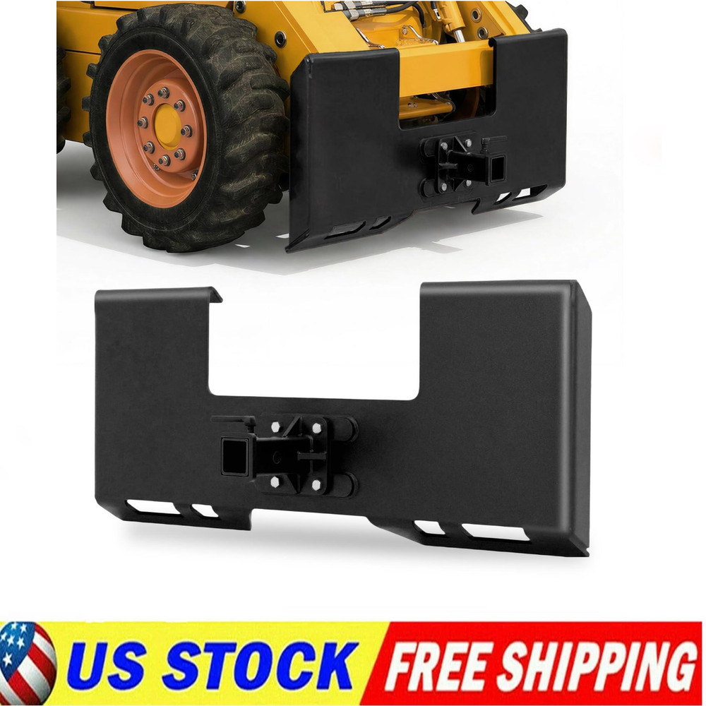 3/8″ Thick Skid Steer Mount Plate Quick Attachment w/2″ Removable Hitch Receiver