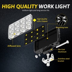 4x 6″ LED Tractor Work Lights 12V 24V Flood Light Pods Waterproof offroad Truck