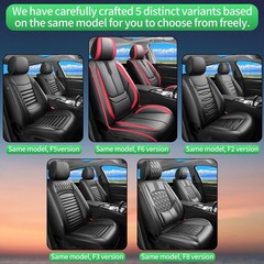 Leather All-Weather Seat Covers 2 Front Black Red for Honda Civic 2022-2026