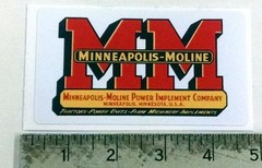Vintage Minneapolis Moline red/black sticker decal