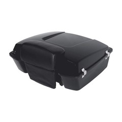 Vivid Black Chopped Trunk Luggage w/Passenger Backrest Pad for Touring 1997-2013