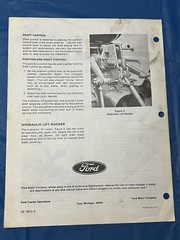 Ford 1700 and 1900 Tractor Draft Control Operator’s Manual Supplement