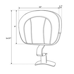 Rider Backrest Pad For Touring Street Glide Road Glide Electra Glide 2009-2023