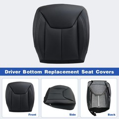 Driver Side Bottom Microfiber Leather Seat Cover Black Jeep Wrangler 2013-2017