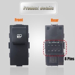 Window Switch Control Button with Blue Light Compatible with 2007-2013 Silverado