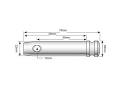 Lower Link Pin 22x39mm Cat. 1, 22mm Ã˜, 39mm Usable Length, 78mm Overall