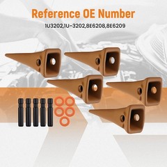 Bucket Teeth for CAT J200 Series 1U-3202 8E6208 8E6209 5PCS Steel w/ Pins
