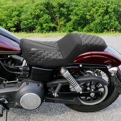 Seat Cushion Rider Driver Passenger Seat Harley Dyna Street Bob Wide Glide Black