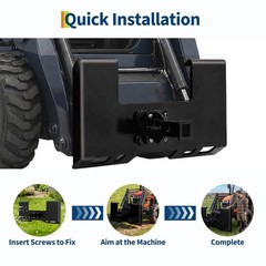 3/8″ Thick Skid Steer Mount Plate Quick Attachment 2″ Removable Hitch Receiver