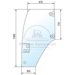 Door Glass for Case IH JX & New Holland TD Series 87620234 Green Tint