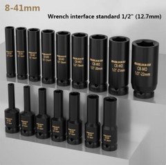 1x 1/2″ Drive Extended Wind Cannon Heavy duty Electric Socket wrench Tool 8-41mm