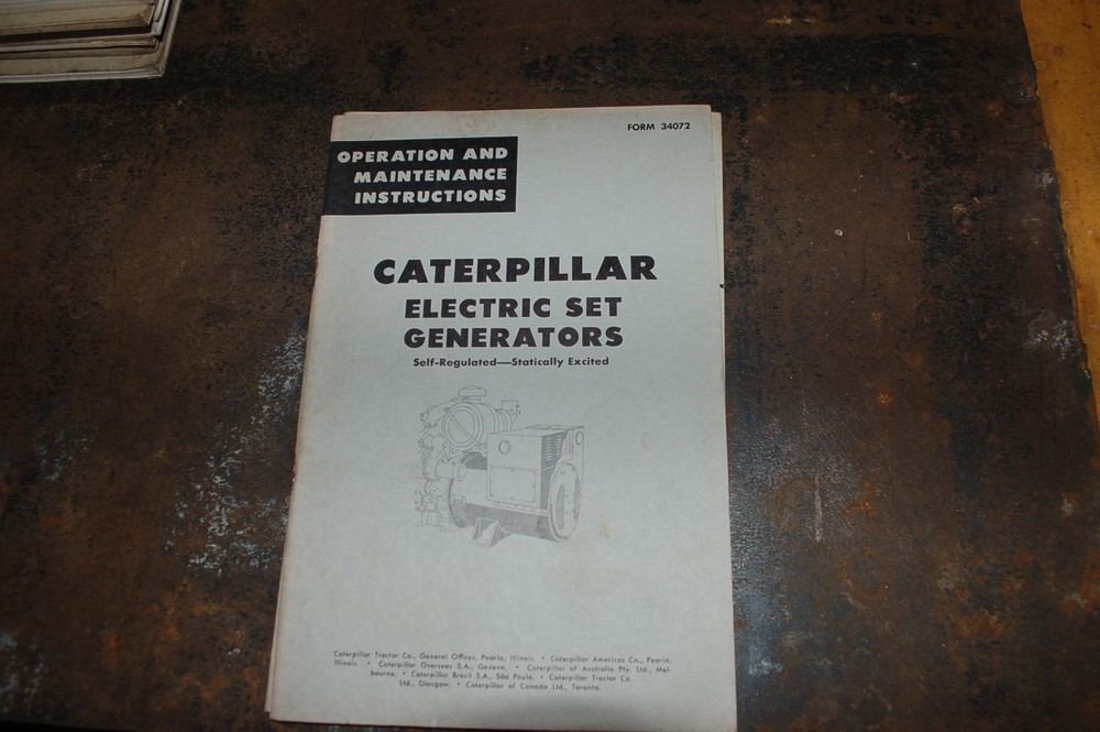 CAT Caterpillar Electric Set Generator Owner Operator Maintenance Manual book