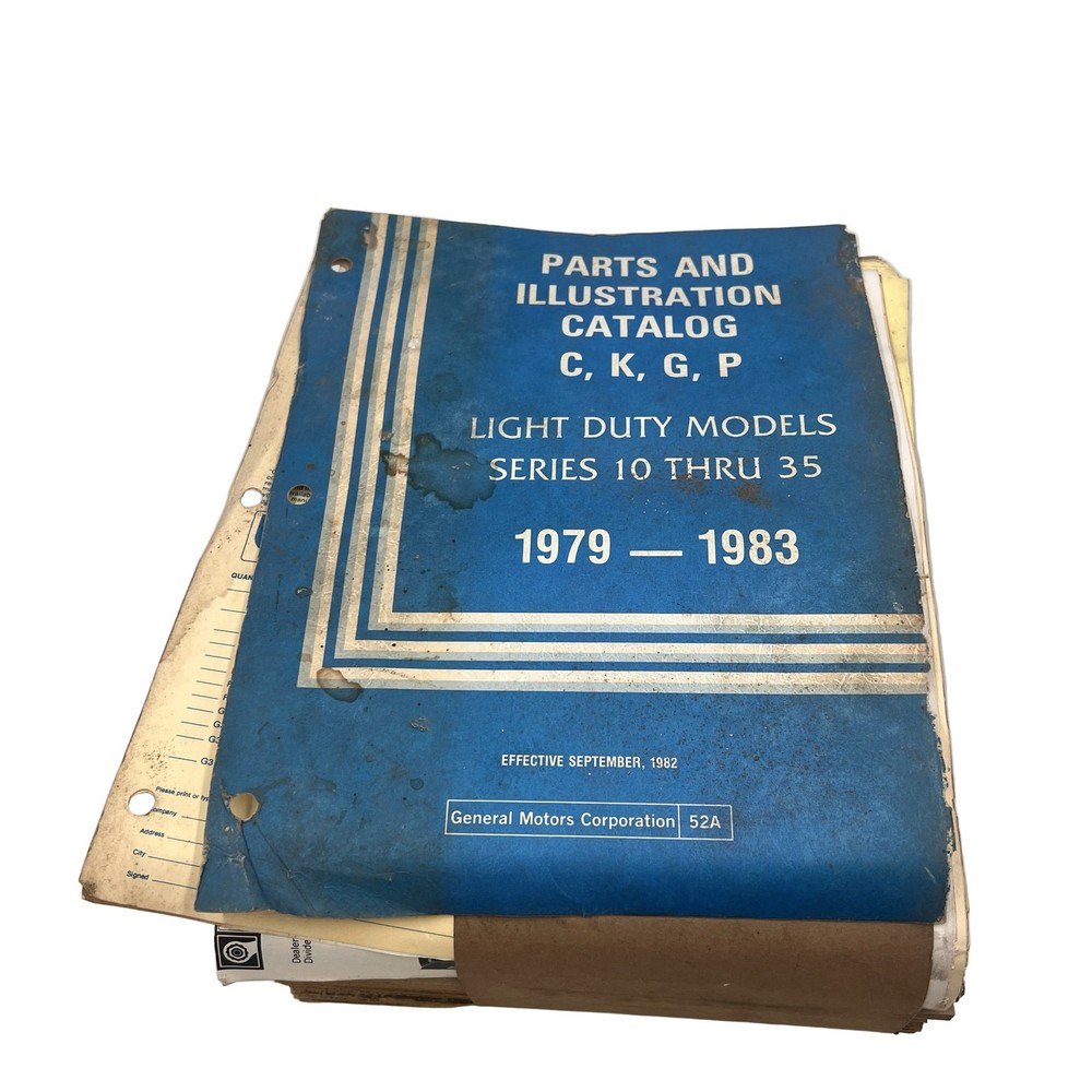 Vintage 1979-1983 c k g p 10-35 Series Parts Illus Book Loose Leaf 1979-1983 GMC