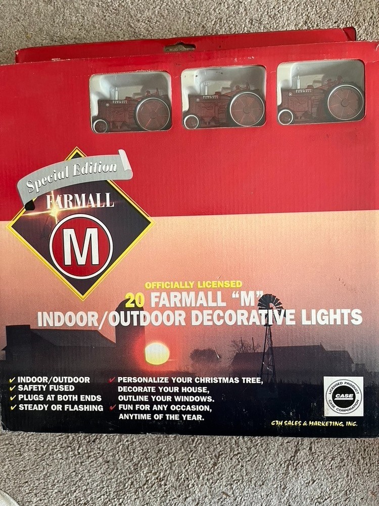 Farmall M Indoor/Outdoor Decorative Tractor Lights NIB Set 20