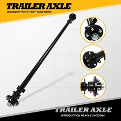 5 Lug Trailer Axle 3500 lbs 89 inch Hubface 74 inch Spring Center 5 * 4.5 Bol…