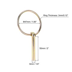 4Pcs 1/4″ x 2″ Linch Pin with Ring for Boat Kayak Canoe