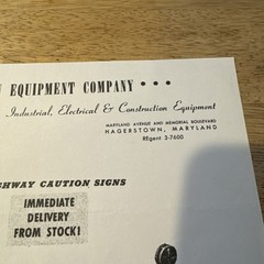 The Hagerstown Equipment Company Industrial Electrical & Construction Print