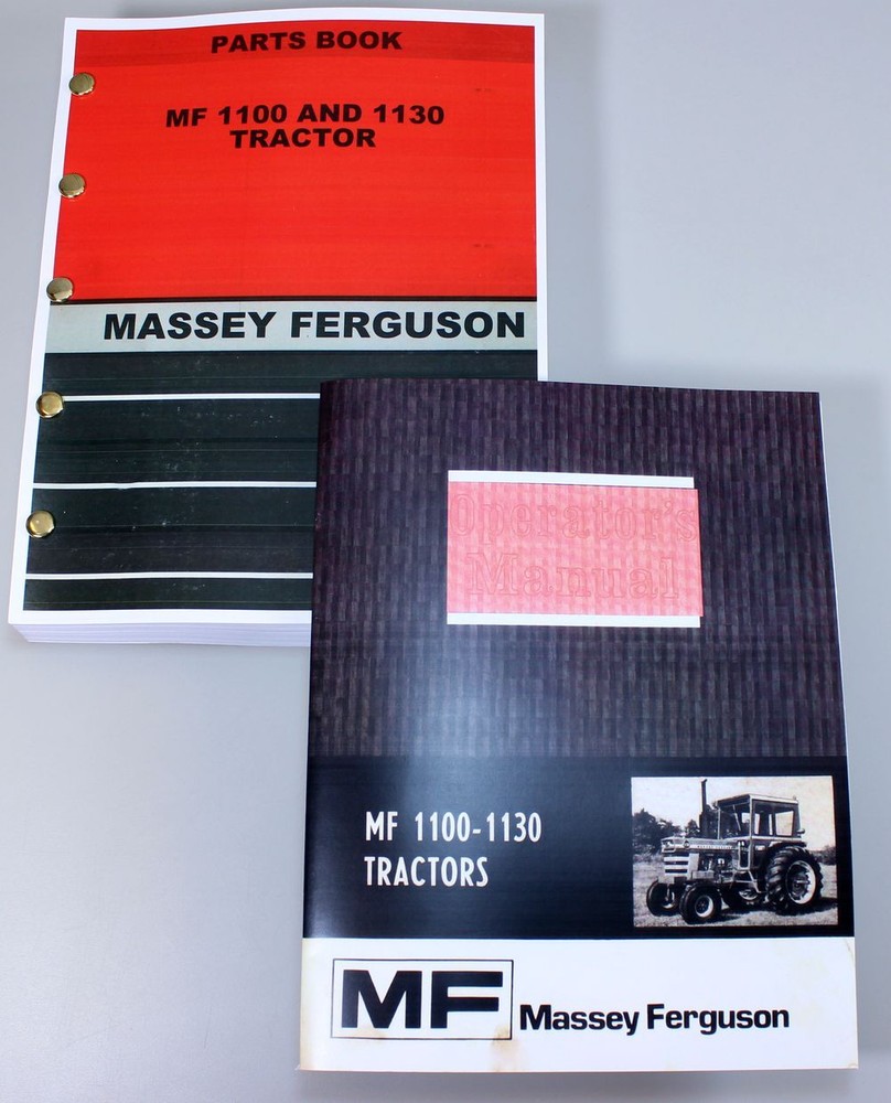 Set Massey Ferguson 1100 1130 Tractor Owners Operators Parts Manual Catalog Book