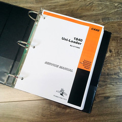 Case 1840 Uni-Loader Skid Steer Service Repair Manual Technical Shop Book Binder