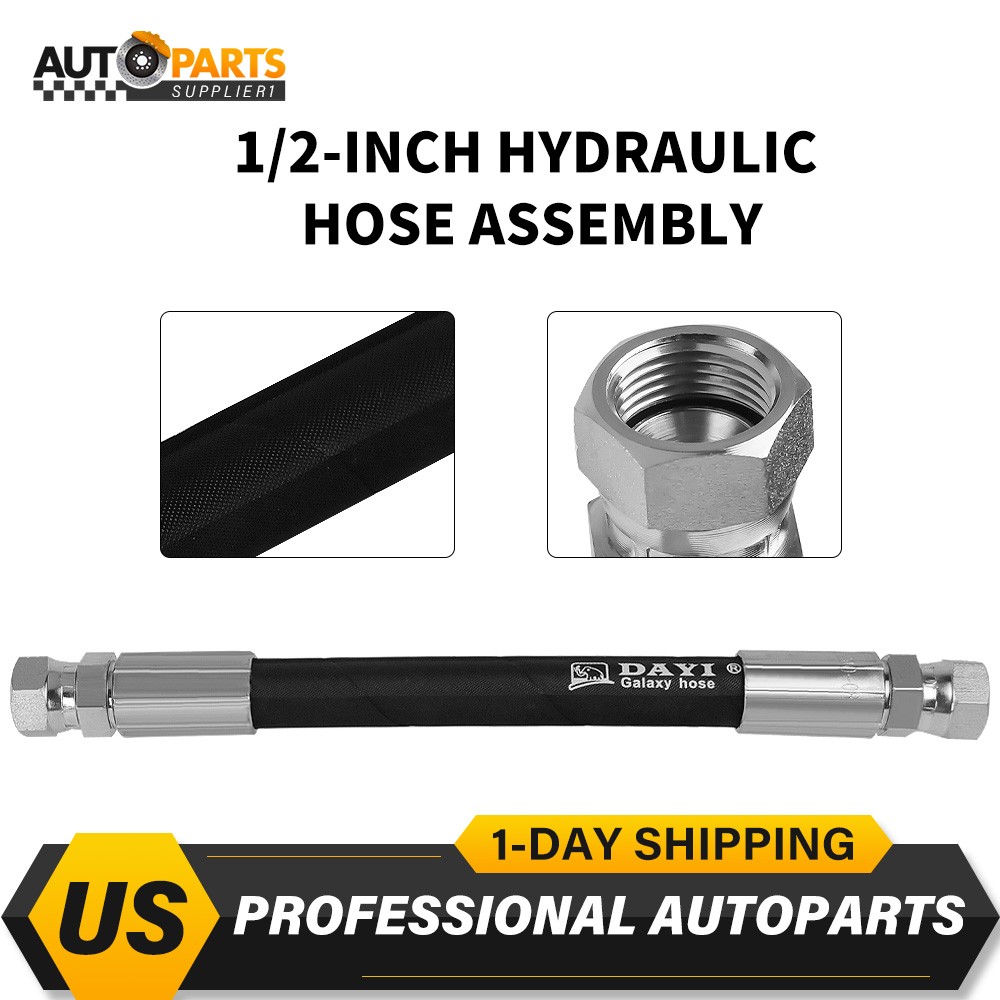 1/2” Hydraulic Hose Assembly #8 JIC Female Straight Ends 4000 PSI