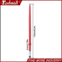 2 Pack 43″ 3000lbs Square Hay Bale Spear Wide Tine Spike Skid For Tractor Red