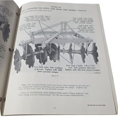 International 122 Disk Harrow Operator’s Manual Maintenance Instructions