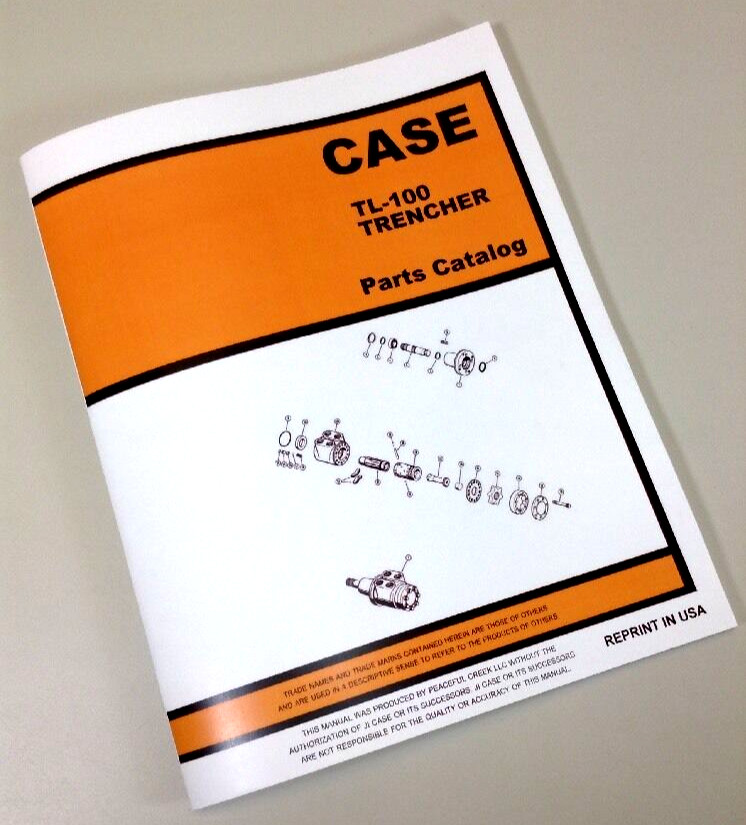 J I Case Tl100 Trencher Parts Manual Catalog Exploded Views Assembly Walk Behind