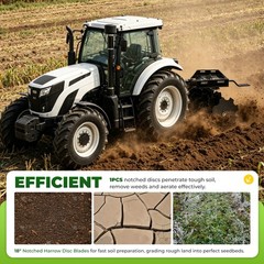 1 pcs 18″ Disc Harrow Blade 3.5mm 9-Gauge Notched For 1″ OR 1-1/8″ Square Axle