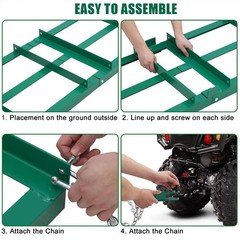Garvee Drag Harrow Driveway Leveling Rake 8 Ft Driveway Drag For Gravel 6 Ft