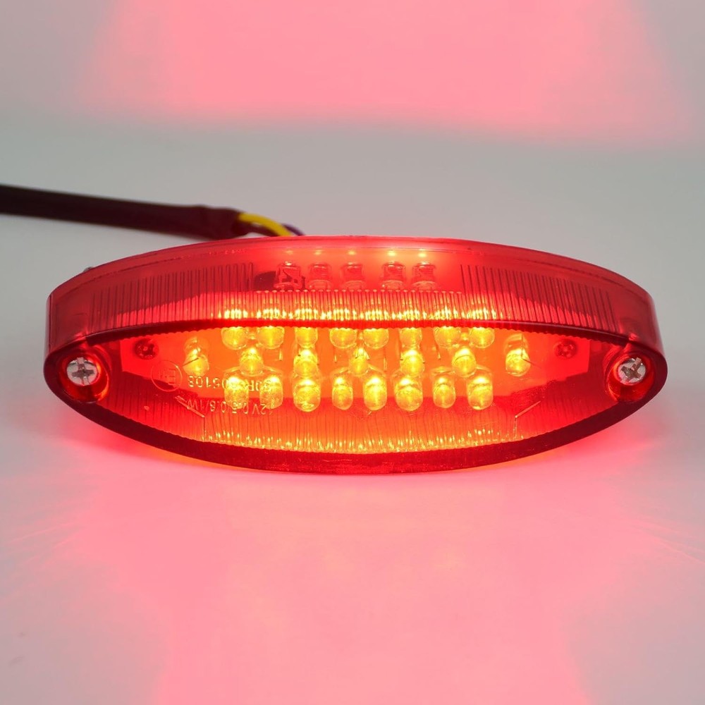 Motorcycle ATV Tail Light Brake License Plate Rear Lights 28 LEDs D Color: Red