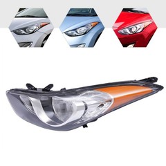 2011-2013 Hyundai Elantra Left Halogen Chrome Headlight Assembly 92101-3Y000