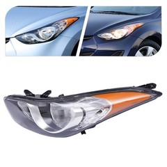 2011-2013 Hyundai Elantra Left Halogen Chrome Headlight Assembly 92101-3Y000