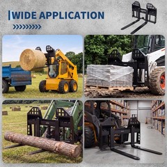 4000 Lbs Quick Attach Pallet Forks 45″ Frame 48″ Blades for Skid Steer Tractors