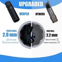 VEXPLO 10 Spline Lug Nut Key Set, Thicker Wall Wall, 3 Piece Pack