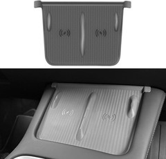 Center Console Wireless Charging Mat for Model 3 Model Y, Non-Slip Color: Gray