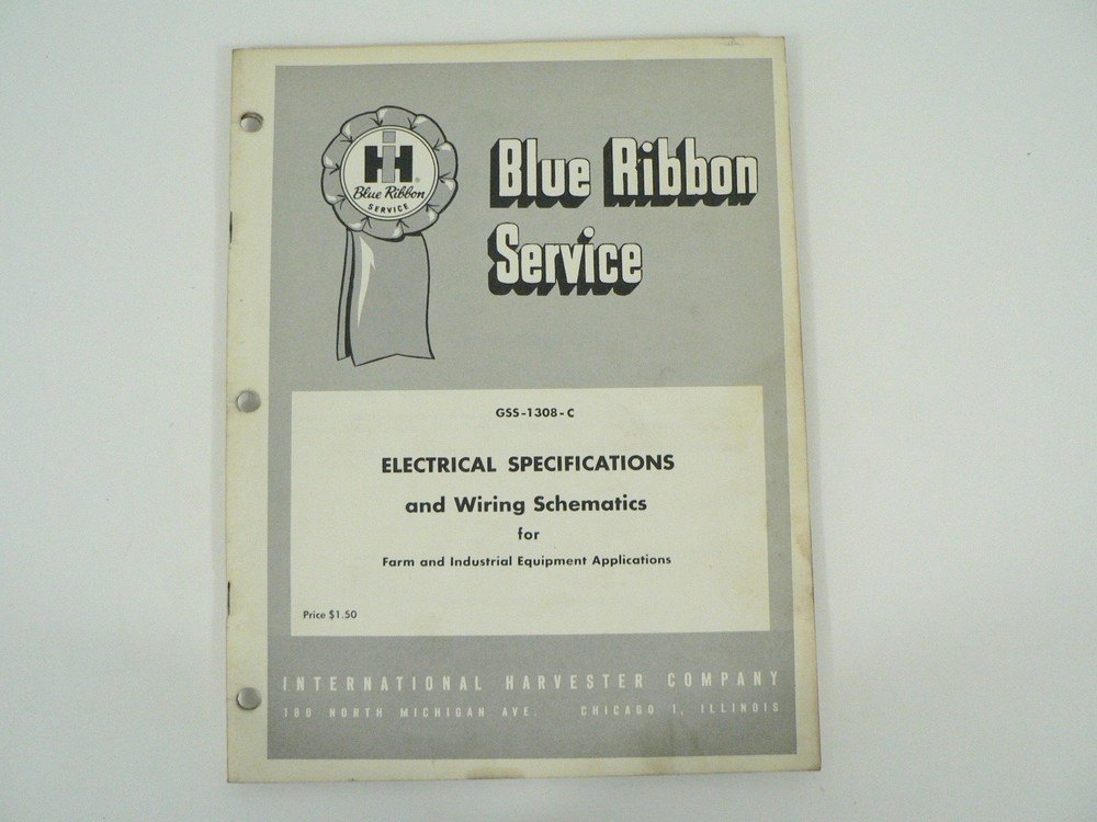 Electrical Specs Wiring Schematics Farm Industrial Equipment Service Manual 1964