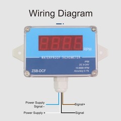 Motor Tachometer Speed Meter Sensor IP68 LED Digital Display DC 8V‑24V