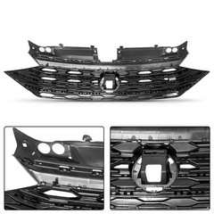Front Honeycomb Grille Matte Black Glossy Black Trim for 2019-2020 VW Jetta GLI