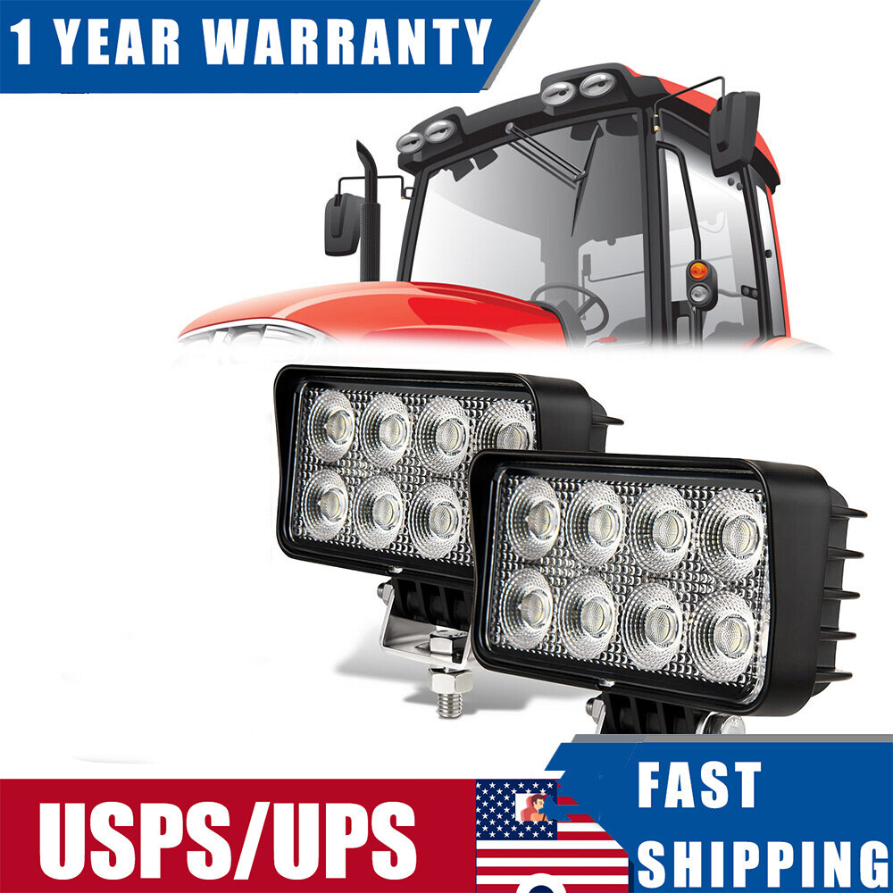 2X LED tractor work light truck floodlight, waterproof 4-inch 24W 2700LMS